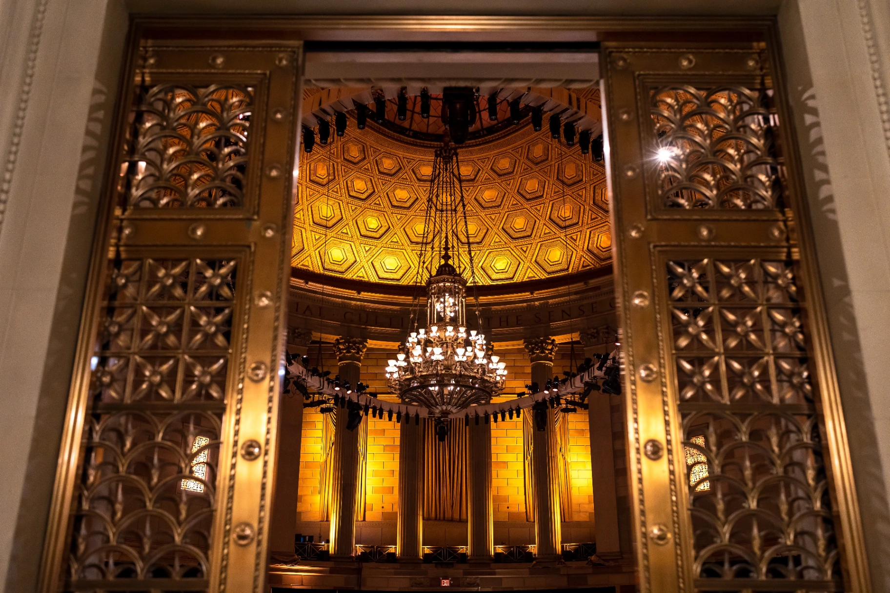 The restored ballroom set for a black-tie gala