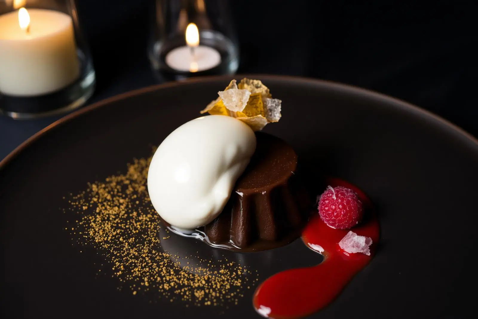 Warm chocolate fondant with vanilla bean ice cream